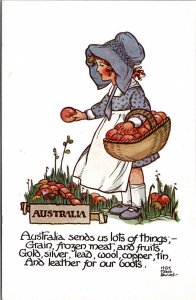 Artist HGC Marsh Lambert AUSTRALIA Girl with Basket of Fruit Postcard W15
