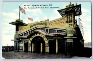 Venice California Postcard Aquarium Building Trip Balloon Route Excursion 1910