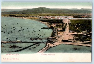 Gibraltar Postcard Natural Ground Aerial View c1905 Antique Unposted