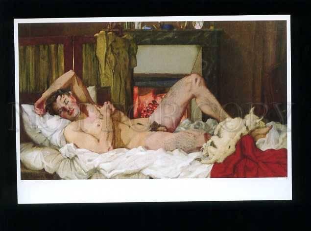 179215 Konstantin Somov The sleeping nude Man modern postcard