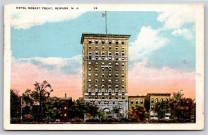 Newark New Jersey~Hotel Robert Treat In Skyline Scene~Vintage Postcard