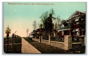 Vintage 1910's Postcard Residential Neighborhood Edmonton Alberta Canada