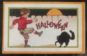 1910s Grundy VA Usa Picture Postcard PPC Cover Halloween Black Cat