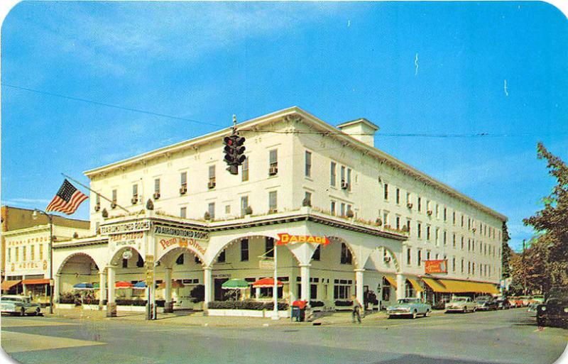 Stroudsburg PA Penn-Stroud Hotel Old Cars Postcard