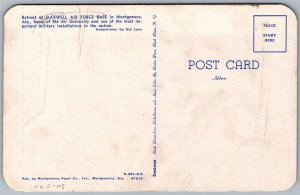 Vtg Montgomery Alabama AL Maxwell Air Force Base Retreat 1950s View Postcard