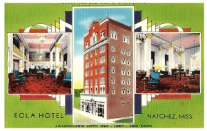 Eola Hotel Natchez Mississippi MS Old South Multiview Postcard