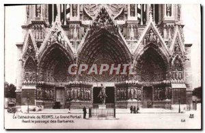 Old Postcard Militaria The Cathedral of Reims The Grand Portal Before the pas...