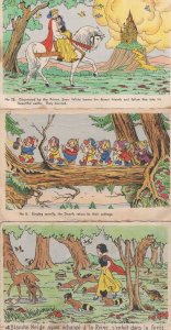 Snow White & The Seven Dwarves French Walt Disney 3 Old Postcard s