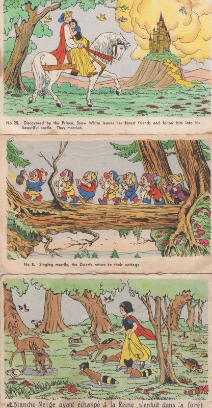 Snow White And The Seven Dwarves French Walt Disney 3 Old Postcard S Topics Disney Other 