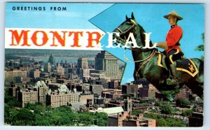 Greetings from MONTREAL mounted police CANADA 1963 Postcard