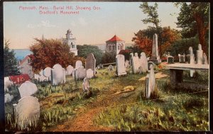 Vintage Postcard 1907-1915 Buriall Hill Cemetery, Plymouth, Massachusetts (MA)