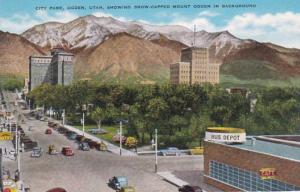 Utah Ogden City Park Showing Snow Capped Mount Ogden In Background 1944