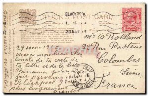 Britain Rough Sea Postcard Old New Blackpool promenade