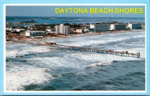 Postcard FL Daytona Beach Shores Fishing pier juts into the Atlatntic Ocean