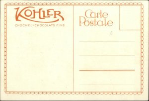 Kohler Chocolate Fairy Tale Adv Postcard JEAN LE CHANCEUX HANS IM GLUCK