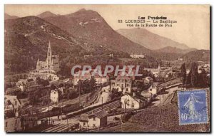 Old Postcard The Praenres Lourdes Basilica View Of The Route De Pau