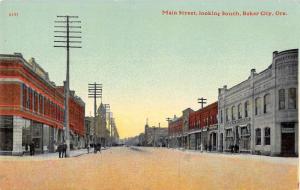 Baker City Oregon business district south on Main St antique pc Y13236