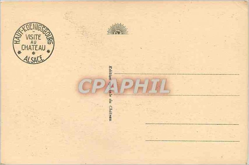 Postcard Old Hochk�nigsburg breakfast Lorraine