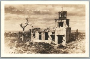 JAPAN OKINAWA SHURI CHRISTIAN CHURCH VINTAGE REAL PHOTO POSTCARD RPPC