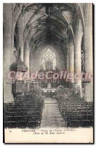 Old Postcard Peronne I'Eglise Choir Of St. John