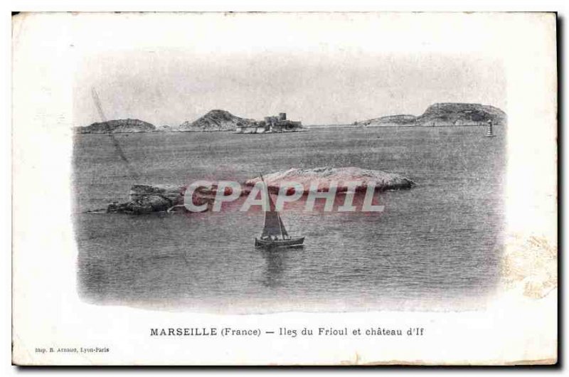 Old Postcard Marseille France Islands of Friuli and Chateau d'If