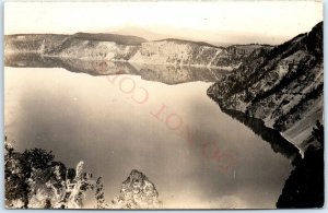 c1910s Serene Crater Lake? Oregon RPPC Beautiful Birds Eye Real Photo OR A143