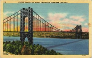 CPA AK George Washington Bridge&Hudson River NEW YORK CITY USA (790348)