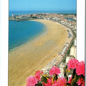 c1970s Les Sables d'Olonne, France Vendee Beach Aerial City View Chrome PC M20