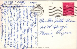 Postcard Fourth Avenue in Anchorage, Alaska