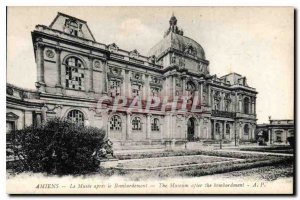 Old Postcard Amiens Museum after the bombing Army