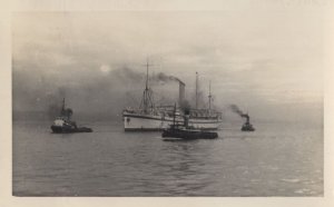 Bramley Moore 1917 WW1 Ship At Lancashire Vintage Photo