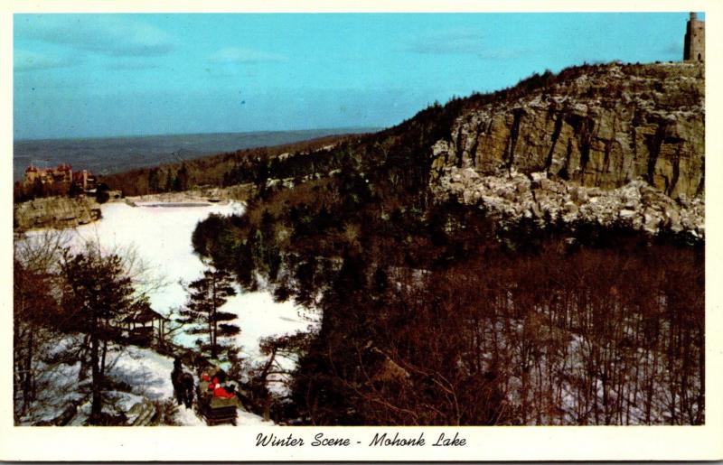 New York New Paltz Lake Mohonk Mountain House Winter Scene