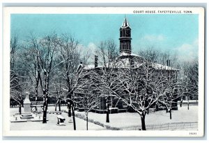 c1920 Court House Exterior Snow Winter Fayetteville Tennessee Vintage Postcard 