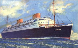 Norddeutscher Lloyd Bremen Europa Steamer Ocean Liner Vintage Postcard