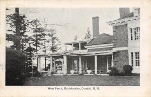 Cornish New Hampshire~Harlakenden Resort Hotel~West Porch~1913 B&W Swallow PC