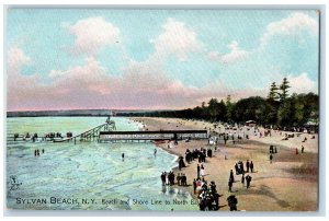 1908 Sylvan Beach NY, Beach Shore Line North Bay Bathing House Tuck's Postcard