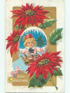 Divided-Back KIDS AT CHRISTMAS SCENE Great Postcard W8399