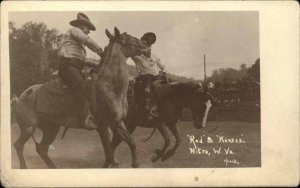 Nitro Wesat Virginia WV Men Horses Rodeo? Hazelton Real Photo Postcard