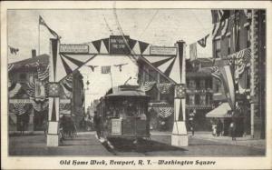 Newport RI Old Home Week TROLLEY c1900 Private Mailing Card