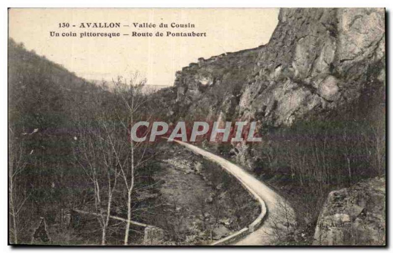 Avallon Old Postcard Vallee du Cousin A picturesque corner of Route pontaubert