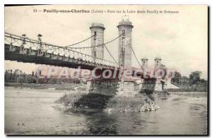 Postcard Old Pouilly-sous-Charlieu Bridge on the Loire between Briennon and P...