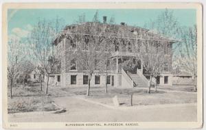c1910 McPHERSON Kansas Kans Ks Postcard HOSPITAL Entrance