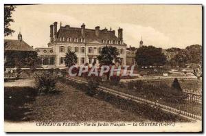 Old Postcard Chateau du Plessis French Garden View The Couyere