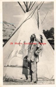 Native American Crow Indian, RPPC, Chief Max Big Man, Montana, K.F. Roahen Photo