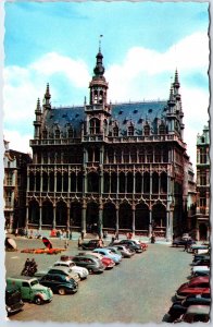 VINTAGE POSTCARD THE GRAND PALACE & CENTRAL MARKET BRUSSELS BELGIUM MAILED 1955