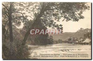 Old postcard Besancon les Bains View from the promenade