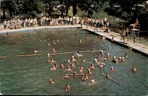 Story City Iowa Riverside Bible Camp Swimming Pool c1950-60s Vintage Postcard