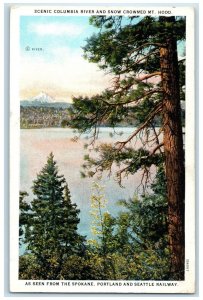 1925 Scenic Columbia River And Snow Crowned Mt. Hood Pasco WA Posted Postcard