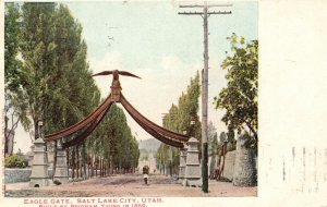 Vintage Postcard 1904 Eagle Gate Historical Monument Salt Lake City Utah