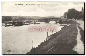 Old Postcard Meulan Bords De Seine Boat Grand Bras